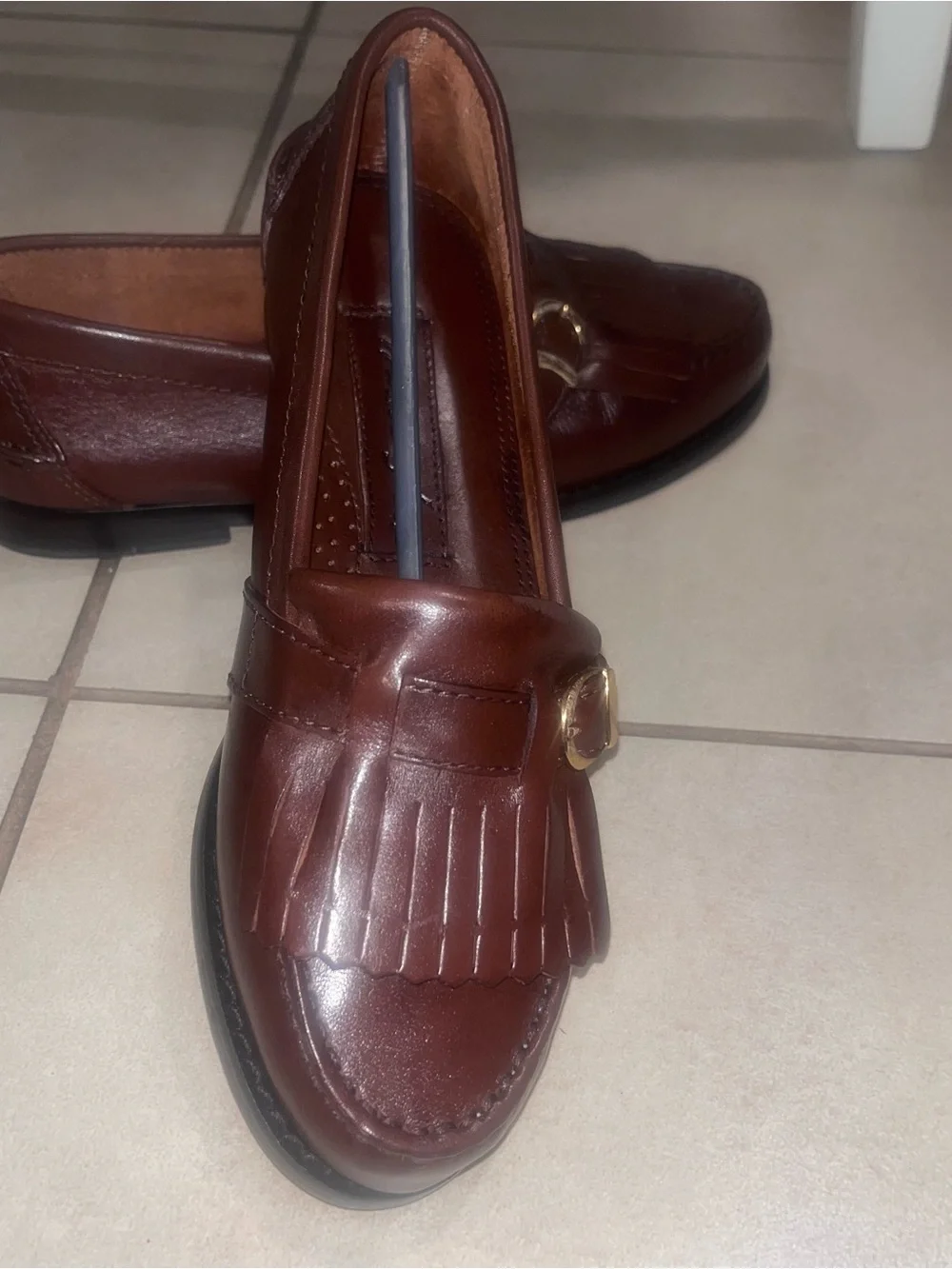Women's Brown Tassel Kiltie Loafers - Picture 1 of 5